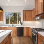 Nice clean kitchen remodel white countertops